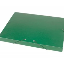 Carpeta de proyectos Liderpapel de carton con gomas. Folio. Verde. 3 cm