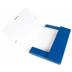 Carpeta de proyectos Liderpapel de carton con gomas. 3 cm. Azul Folio