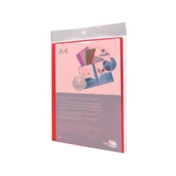 Carpeta dossier con doble bolsa Liderpapel Din A4 color rojo