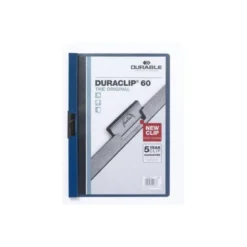 Carpeta dossier con pinza central duraclip Durable 60 hojas Din A4 color azul oscuro