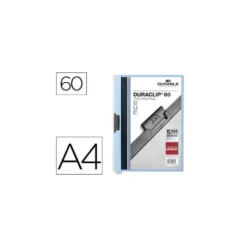 Carpeta dossier con pinza central duraclip Durable 60 hojas Din A4 color azul