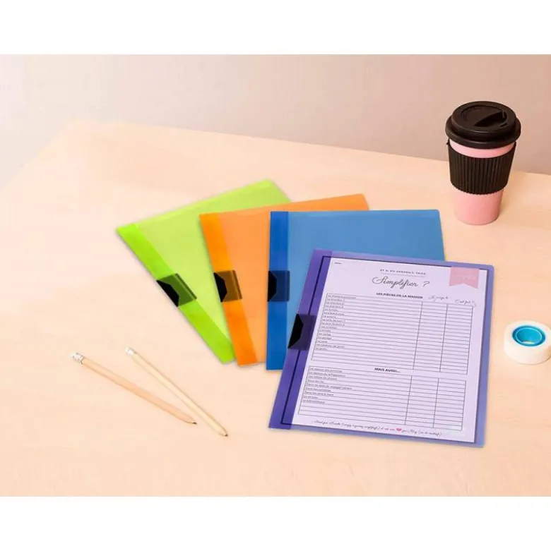Carpeta dossier con pinza lateral Liderpapel 30 hojas Din A4 color verde frosty