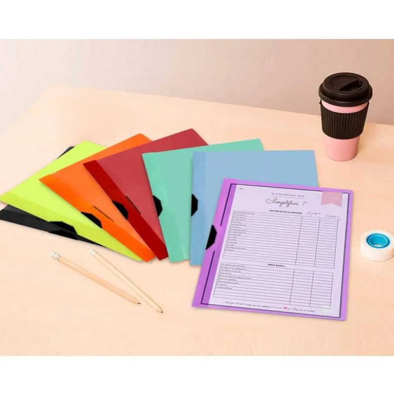 Carpeta dossier con pinza lateral Liderpapel 60 hojas Din A4 color negro