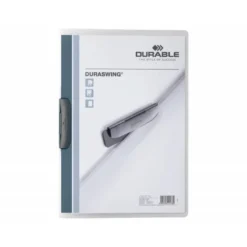 Carpeta dossier con pinza lateral giratoria Durable 30 hojas Din A4 color grafito
