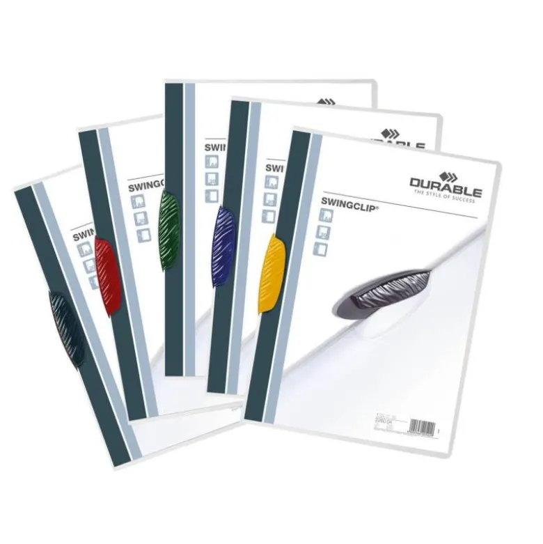 Carpeta dossier con pinza lateral swingclip Durable 30 hojas Din A4 colores surtidos
