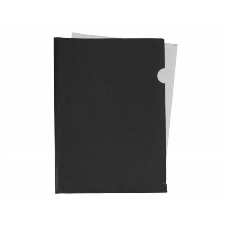 Carpeta dossier uñero Liderpapel DIN A4 polipropileno 180 micras 20 hojas color negra