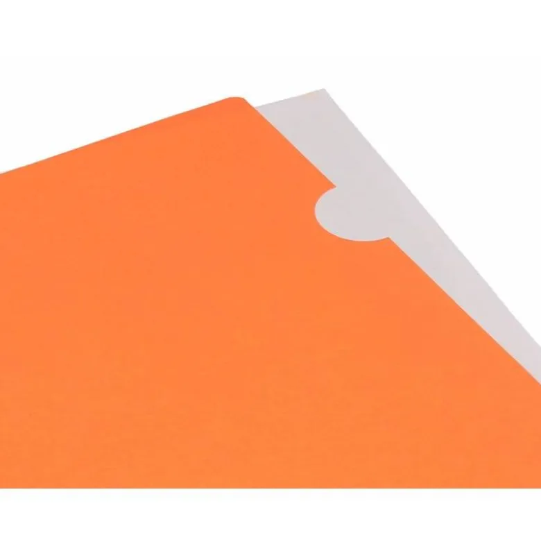 Carpeta dossier uñero Liderpapel DIN A4 polipropileno 180 micras 20 hojas color naranja
