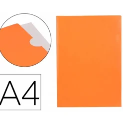 Carpeta dossier uñero Liderpapel DIN A4 polipropileno 180 micras 20 hojas color naranja