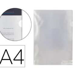 Carpeta dossier uñero plastico q-connect din a4 120 micras transparente -bolsa de 10 unidades.