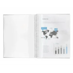 Carpeta escaparate con espiral Liderpapel DIN A4 20 fundas poliporpileno color transparente