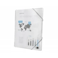 Carpeta escaparate con espiral Liderpapel DIN A4 20 fundas poliporpileno color transparente