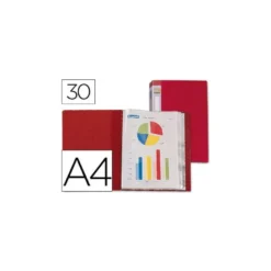 Carpeta escaparate con 30 fundas fijas Beautone rojo