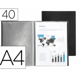 Carpeta escaparate con 40 fundas negro