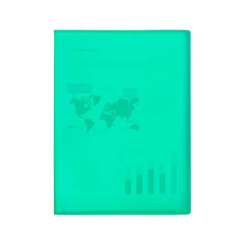 Carpeta escaparate Liderpapel DIN A4 poliporpileno con 40 fundas color verde
