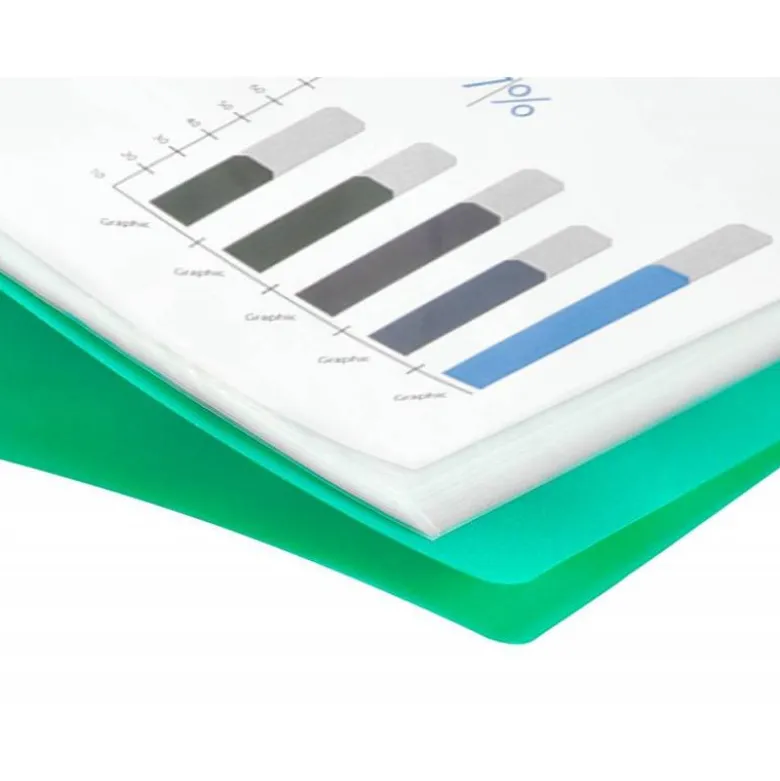 Carpeta escaparate Liderpapel DIN A4 poliporpileno con 40 fundas color verde