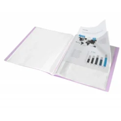 Carpeta escaparate Liderpapel DIN A4 poliporpileno con 30 fundas color violeta
