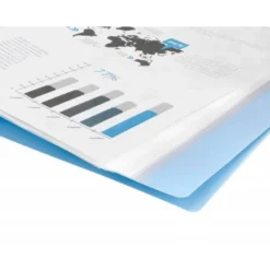 Carpeta escaparate Liderpapel DIN A4 poliporpileno con 30 fundas color azul