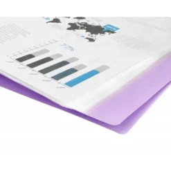 Carpeta escaparate Liderpapel DIN A4 poliporpileno con 20 fundas color violeta