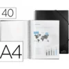 Carpeta escaparate Liderpapel negra Din A4 con 40 fundas