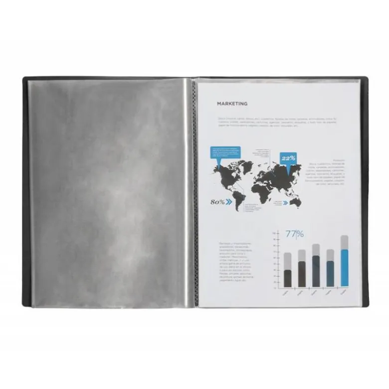 Carpeta escaparate Liderpapel folio con 20 fundas fijas