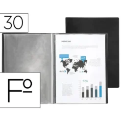 Carpeta escaparate Liderpapel folio con 30 fundas fijas