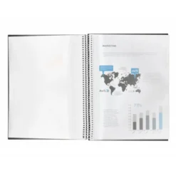 Carpeta escaparate Liderpapel negra Din A4 con 10 fundas