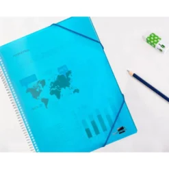 Carpeta escaparate Liderpapel espiral color azul DIN-A5