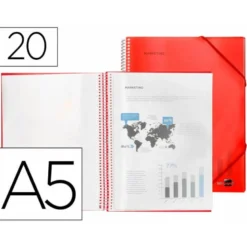 Carpeta escaparate Liderpapel espiral color rojo DIN-A5