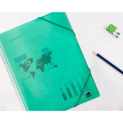 Carpeta escaparate Liderpapel espiral color verde DIN-A5