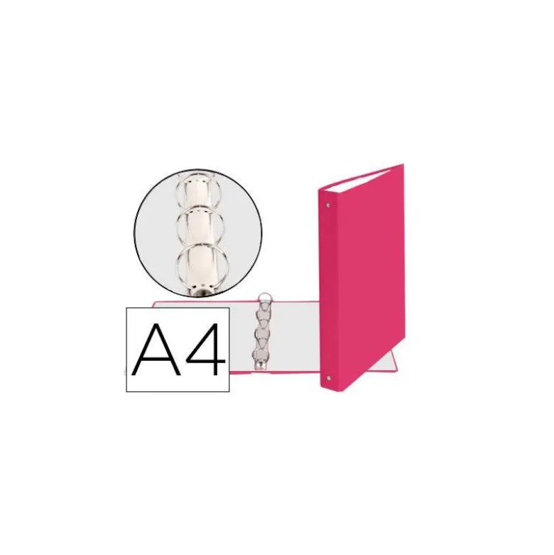 Carpeta Exacompta carton fucsia 4 anillas