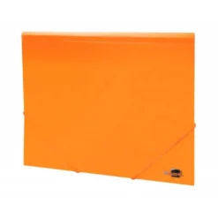 Carpeta gomas con solapa Liderpapel DIN A4 polipropileno 400 micras 100 hojas color naranja fluor