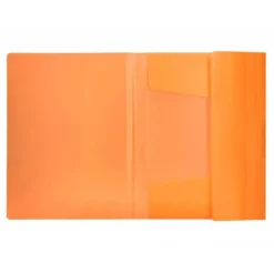 Carpeta gomas con solapa Liderpapel DIN A4 polipropileno 400 micras 100 hojas color naranja fluor