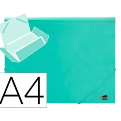 Carpeta gomas con solapa Liderpapel DIN A4 polipropileno 400 micras 100 hojas color verde