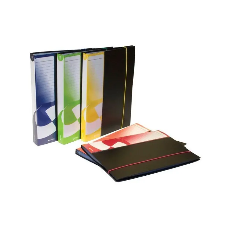 CARPETA GRAFOPLAS ESCAPARATE FOLIO 20 FUNDAS POLIPROPILENO NEGRO CON GOMILLA