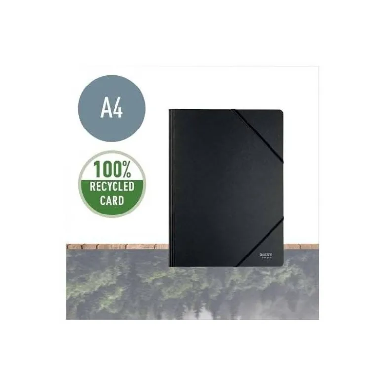 CARPETA LEITZ RECYCLE GOMAS DIN A4 CARTON RECICLABE 100% NEGRO