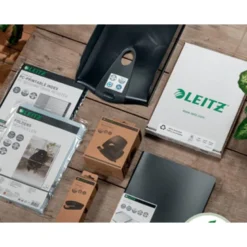 CARPETA LEITZ RECYCLE GOMAS TRES SOLAPAS DIN A4 POLIPROPILENO NEGRO