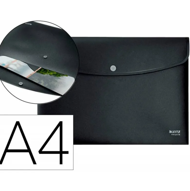 CARPETA LEITZ RECYCLE PORTADOCUMENTOS BROCHE DIN A4 POLIPROPILENO NEGRO
