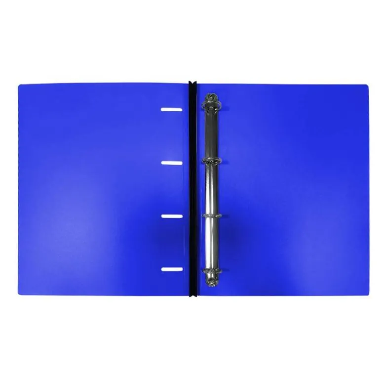 CARPETA LIDERPAPEL 4 ANILLAS REDONDAS 25 MM POLIPROPILENO DIN A4 ULTRA COMPACTA CON LOMO EXTENSIBLE 4 CM AZUL