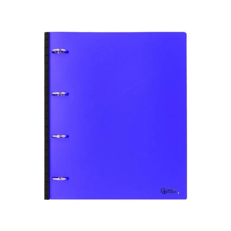 CARPETA LIDERPAPEL 4 ANILLAS REDONDAS 25 MM POLIPROPILENO DIN A4 ULTRA COMPACTA CON LOMO EXTENSIBLE 4 CM AZUL