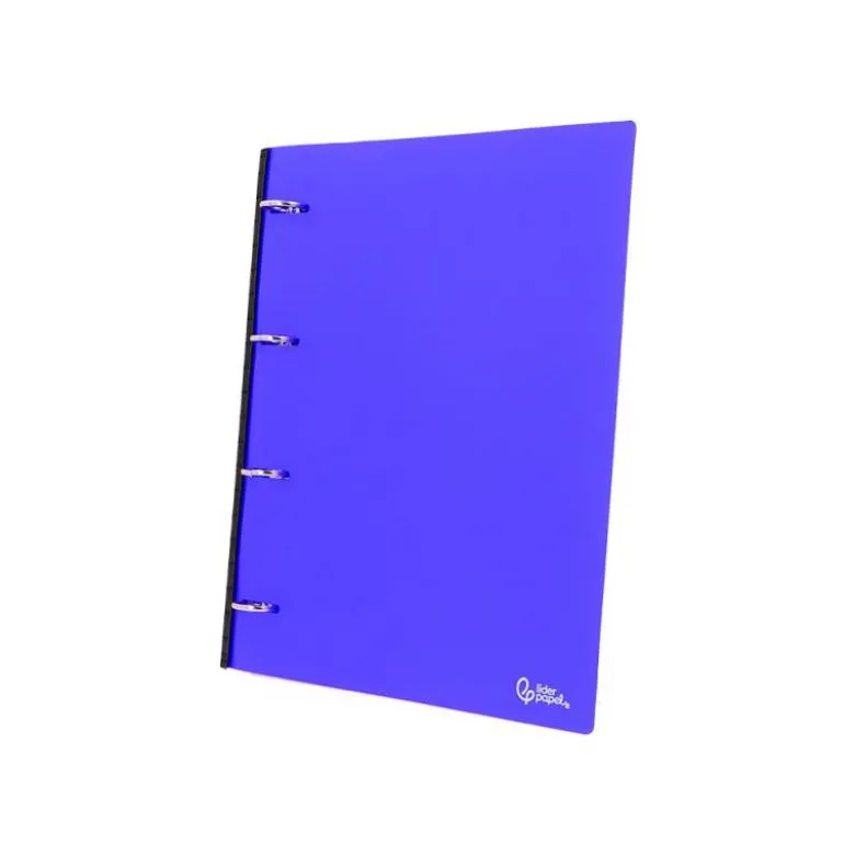 CARPETA LIDERPAPEL 4 ANILLAS REDONDAS 25 MM POLIPROPILENO DIN A4 ULTRA COMPACTA CON LOMO EXTENSIBLE 4 CM AZUL