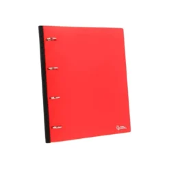 CARPETA LIDERPAPEL 4 ANILLAS REDONDAS 25 MM POLIPROPILENO DIN A4 ULTRA COMPACTA CON LOMO EXTENSIBLE 4 CM ROJO