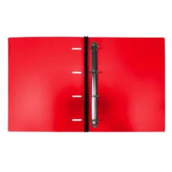 CARPETA LIDERPAPEL 4 ANILLAS REDONDAS 25 MM POLIPROPILENO DIN A4 ULTRA COMPACTA CON LOMO EXTENSIBLE 4 CM ROJO