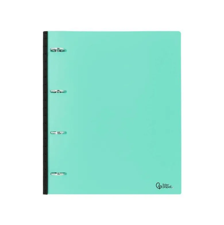 CARPETA LIDERPAPEL 4 ANILLAS REDONDAS 25 MM POLIPROPILENO DIN A4 ULTRA COMPACTA CON LOMO EXTENSIBLE 4 CM VERDE