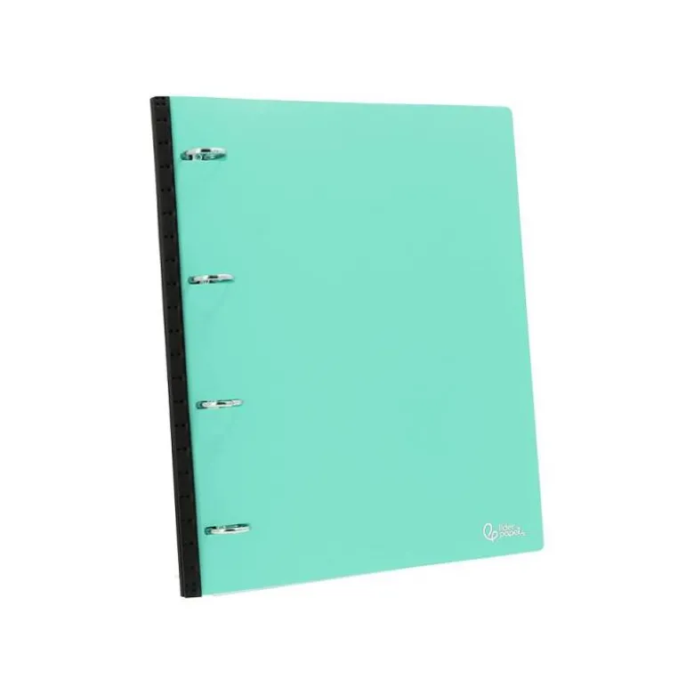CARPETA LIDERPAPEL 4 ANILLAS REDONDAS 25 MM POLIPROPILENO DIN A4 ULTRA COMPACTA CON LOMO EXTENSIBLE 4 CM VERDE
