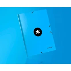 Carpeta Liderpapel Antartik Folio con Solapas Cartón forrado color Azul
