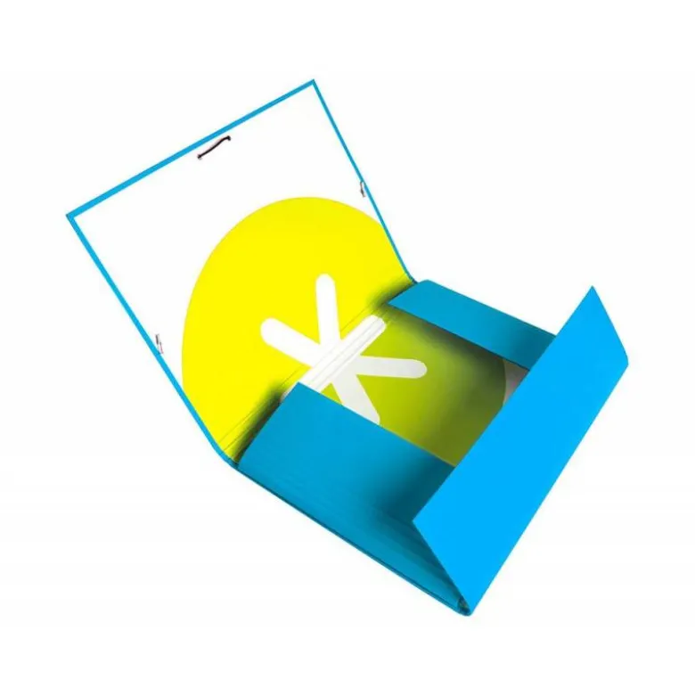Carpeta Liderpapel Antartik Folio con Solapas Cartón forrado color Azul