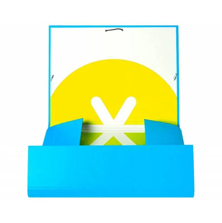 Carpeta Liderpapel Antartik Folio con Solapas Cartón forrado color Azul