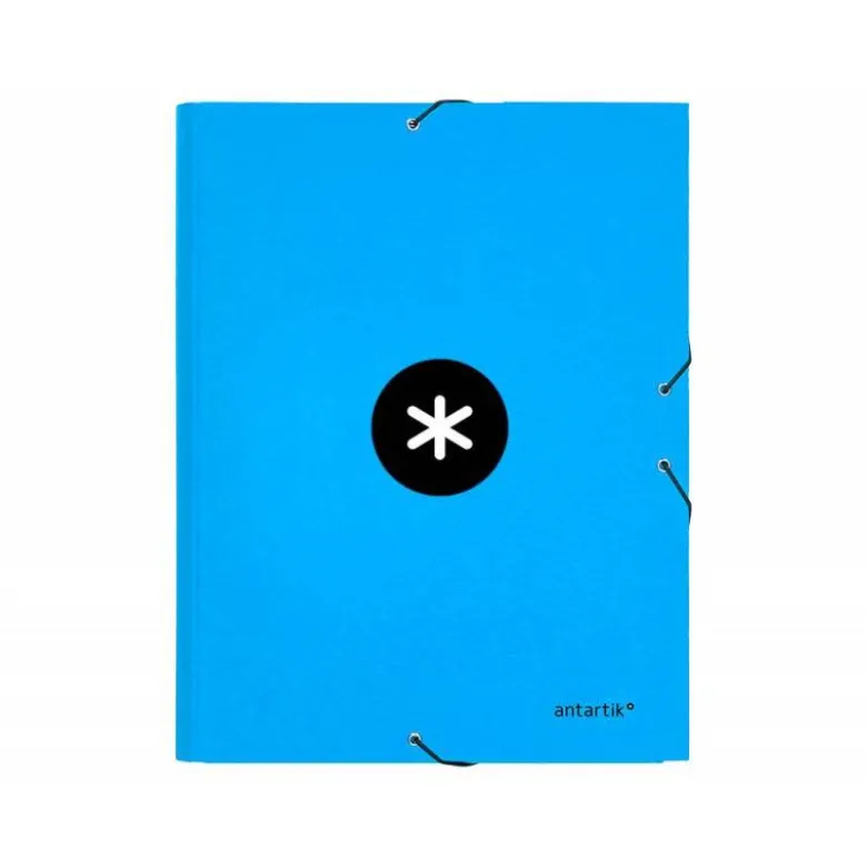 Carpeta Liderpapel Antartik Folio con Solapas Cartón forrado color Azul