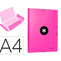 Carpeta Liderpapel Antartik Din A4 con Solapas Cartón forrado color Rosa