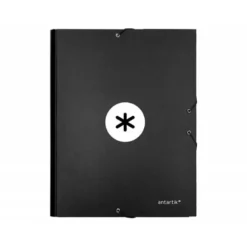 Carpeta Liderpapel Antartik Folio con Solapas Cartón forrado color Negro